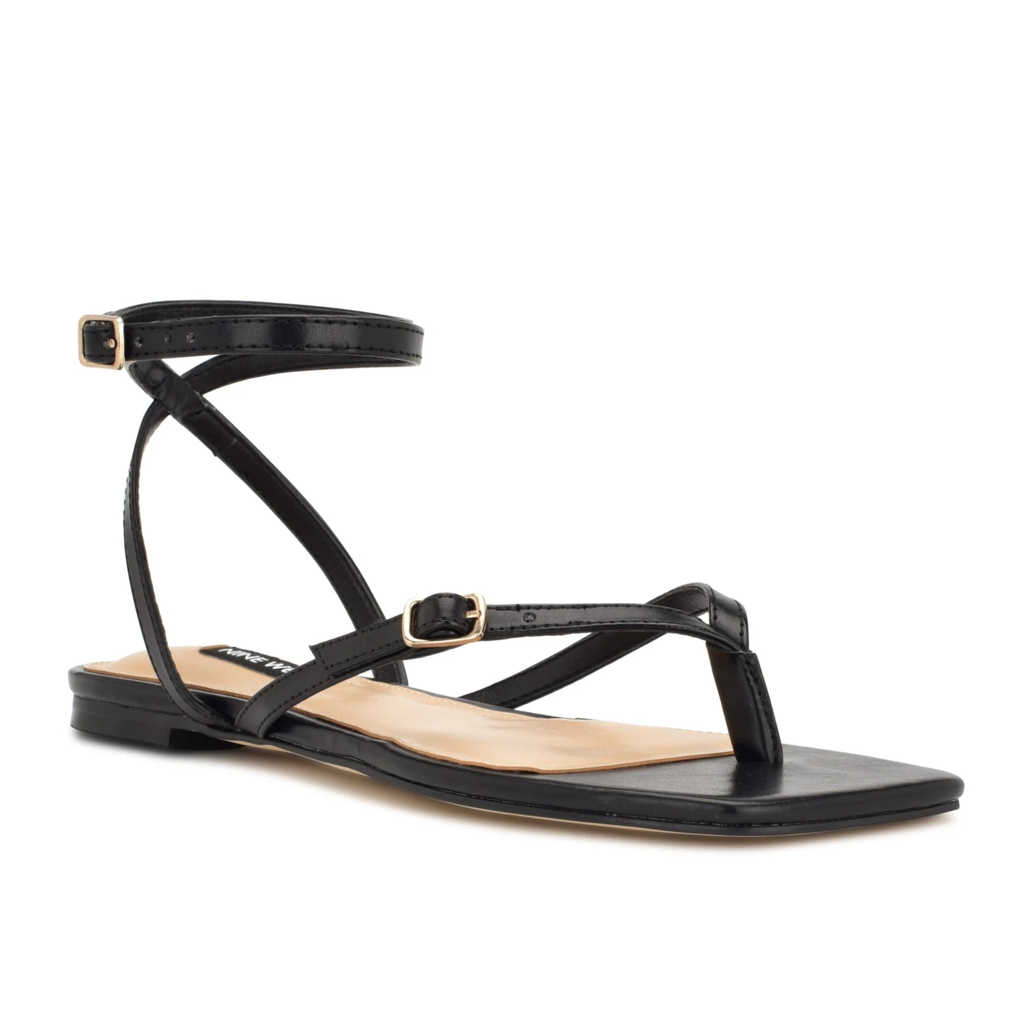 Nine West Nelson Ankle Wrap Flat Sandals - Image 2