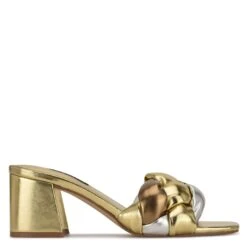 Nine West Gotit Block Heel Slide Sandals